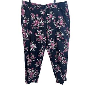 Glamour X Lane Bryant Floral Print  Black Capri Women's 18